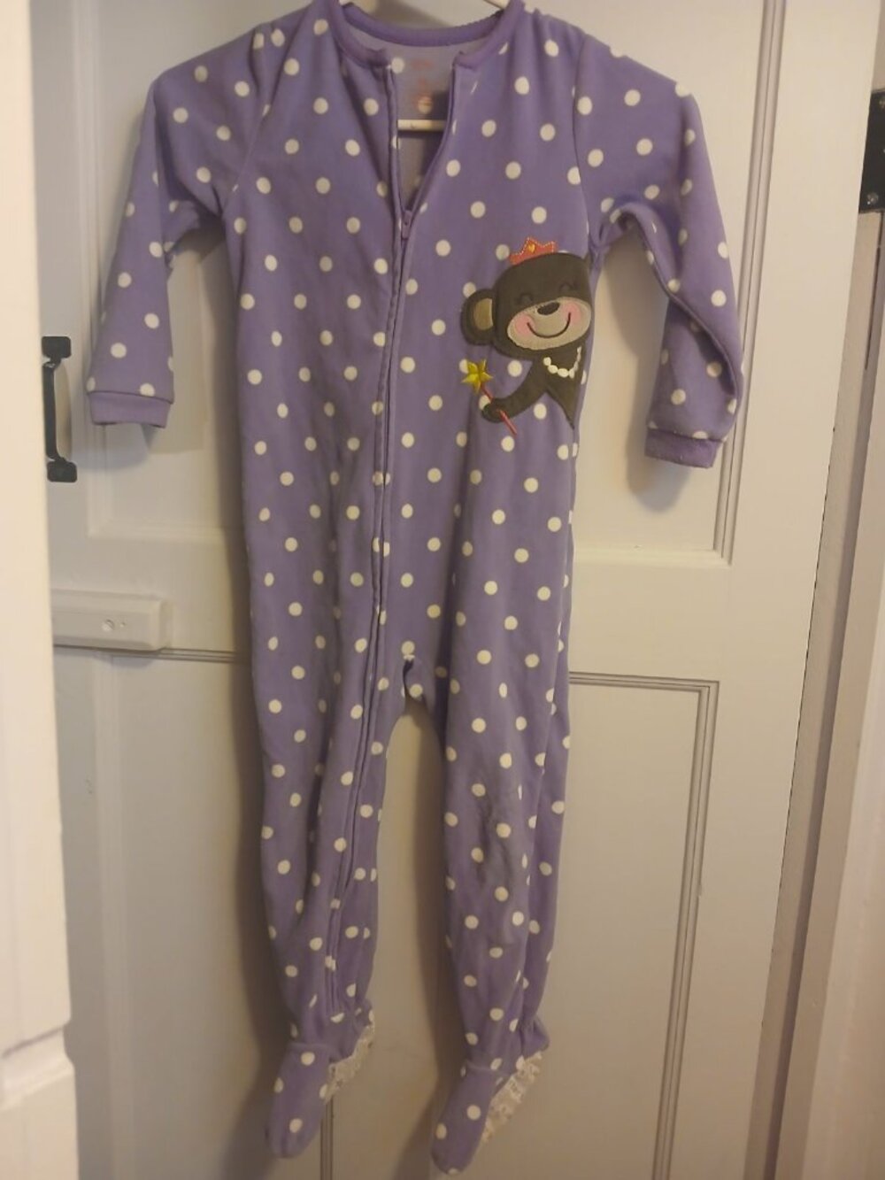 Carter's Girls 4T Purple One Piece Monkey Pajamas